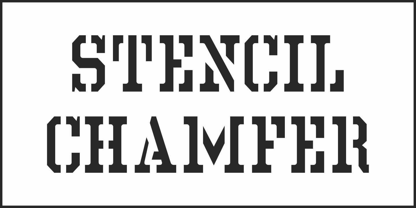Пример шрифта Stencil Chamfer JNL #5